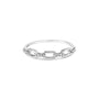 Anillo de banda de clip de papel con detalle de diamante en plata de ley, foto 1