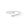 Anillo abierto de doble punta de flecha con diamantes de 1/5 ct. p.t. en plata de ley, foto 1