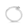 Anillo abierto de doble punta de flecha con diamantes de 1/5 ct. p.t. en plata de ley, foto 6
