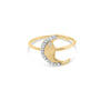 1/10 Ct. T.W. Diamond Crescent Moon Ring in 10K Yellow Gold, photo 1