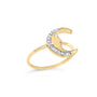 1/10 Ct. T.W. Diamond Crescent Moon Ring in 10K Yellow Gold, photo 4
