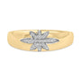 1/10 Ct. T.W. Diamond Star Burst Inlay Ring in 18K Yellow Gold, photo 1