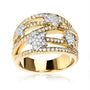 3/4 Ct. T.W. Diamond Star and Galaxy Ring Band in 18K Yellow Gold-Plated Sterling Silver, photo 4