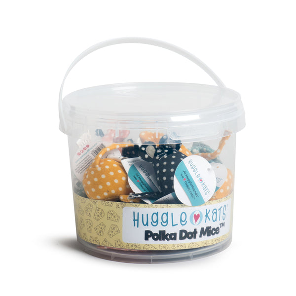 HuggleKats Polka Dot Mice Bucket of Cat Toys, 16 Pack