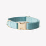 Blue velvet dog collar