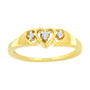 Anillo de triple corazón con diamantes de 1/20 ct. p.t. en oro amarillo de 10K, foto 2