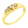 Anillo de triple corazón con diamantes de 1/20 ct. p.t. en oro amarillo de 10K, foto 4