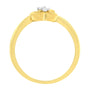 Anillo de doble corazón con diamantes de 1/20 ct. p.t. en oro amarillo de 14K, foto 5