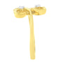 Anillo de doble corazón con diamantes de 1/20 ct. p.t. en oro amarillo de 14K, foto 6
