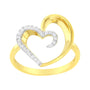 Anillo en forma de corazón con diamantes de 1/10 ct. p.t. en oro amarillo de 14K, foto 1