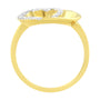 Anillo en forma de corazón con diamantes de 1/10 ct. p.t. en oro amarillo de 14K, foto 5