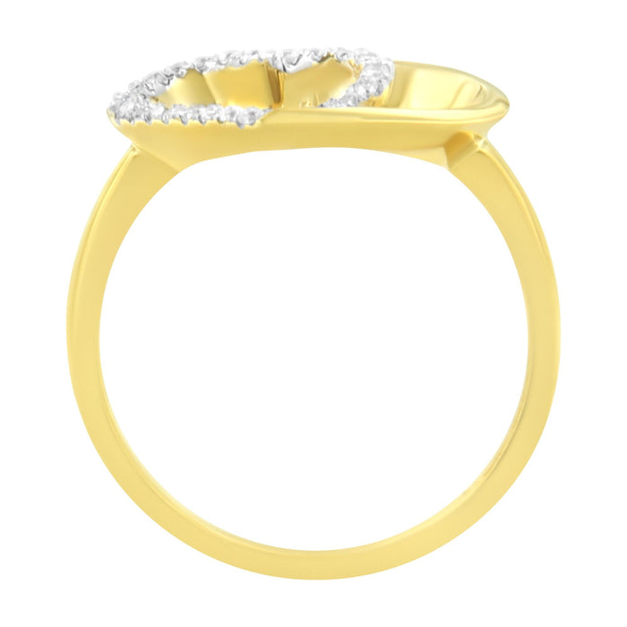 Anillo en forma de corazón con diamantes de 1/10 ct. p.t. en oro amarillo de 14K, foto 5