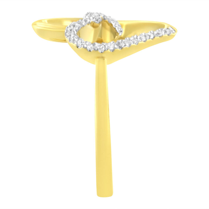 Anillo en forma de corazón con diamantes de 1/10 ct. p.t. en oro amarillo de 14K, foto 6
