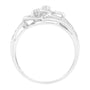 Anillo de corazones gemelos con diamantes de 1/10 ct. p.t. en oro blanco de 14K, foto 5