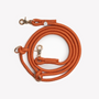 Terracotta hands-free braided leash, coiled
