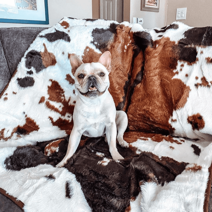 PupProtector Waterproof Throw Blanket, Brown Faux Cowhide, photo 8