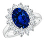 3.00 CTW Lab-Created Sapphire Halo Ring in 14K Gold, photo 1