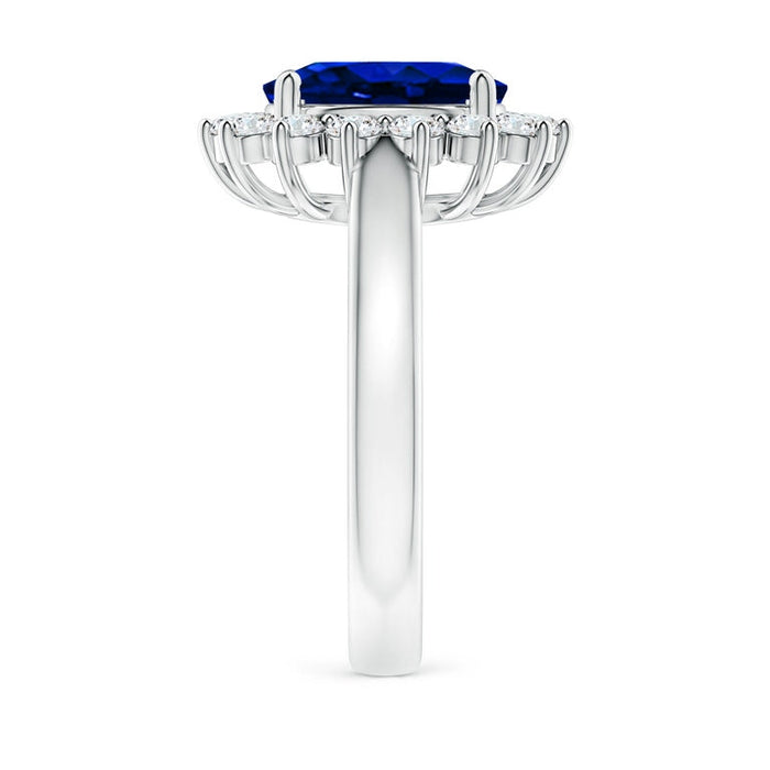 3.00 CTW Lab-Created Sapphire Halo Ring in 14K Gold, photo 6