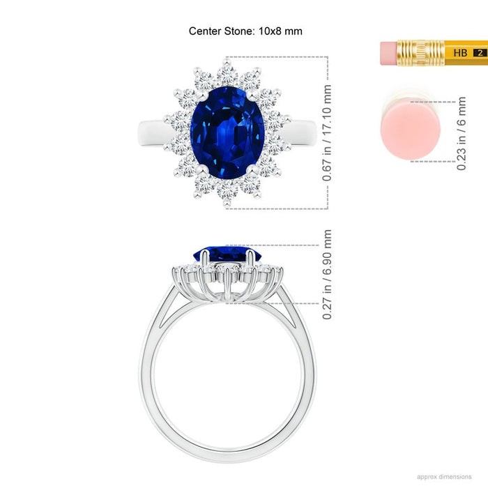 3.00 CTW Lab-Created Sapphire Halo Ring in 14K Gold, photo 7
