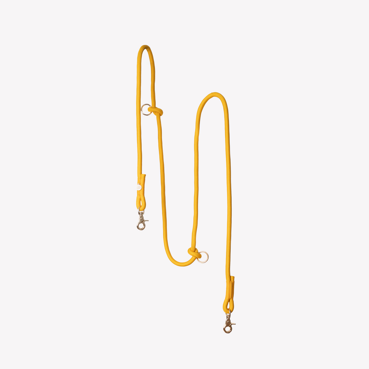 Yellow hands-free braided leash at full length
