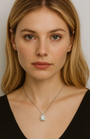 Two Carat Halo Cubic Zirconia Pendant Necklace, photo 4