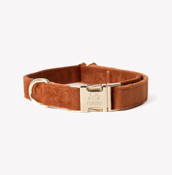 Clay velvet dog collar