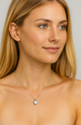 Two Carat Halo Cubic Zirconia Pendant Necklace, photo 5