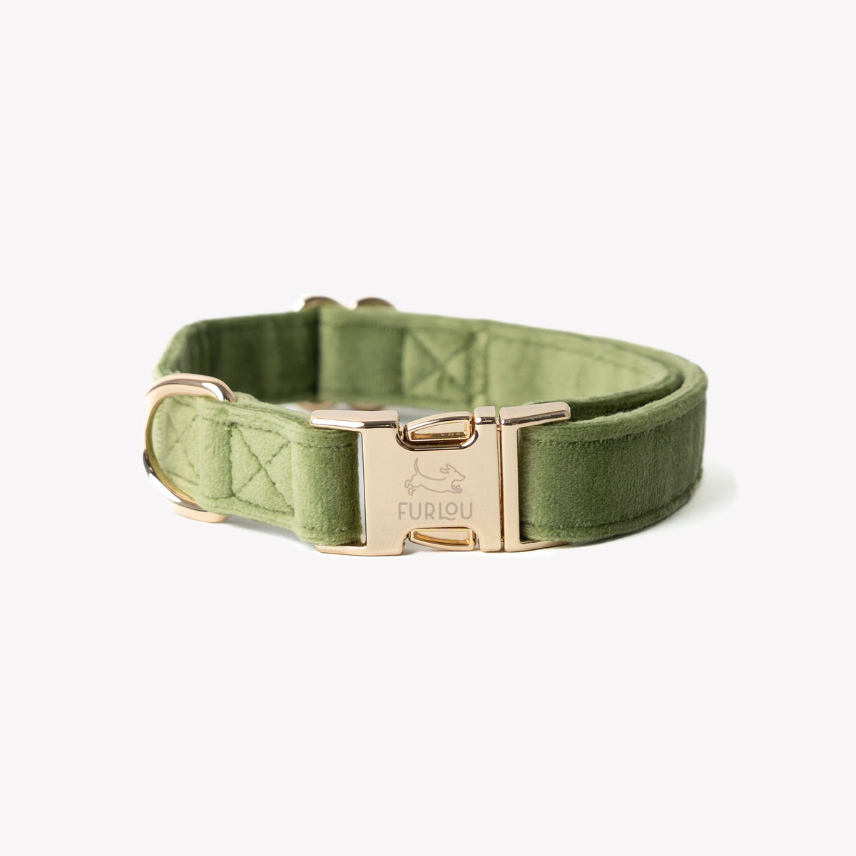 Green velvet dog collar