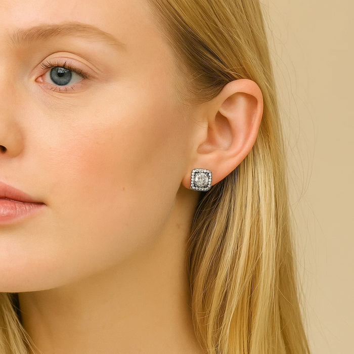 Katlyn Square Crystal Stud Earrings, photo 3