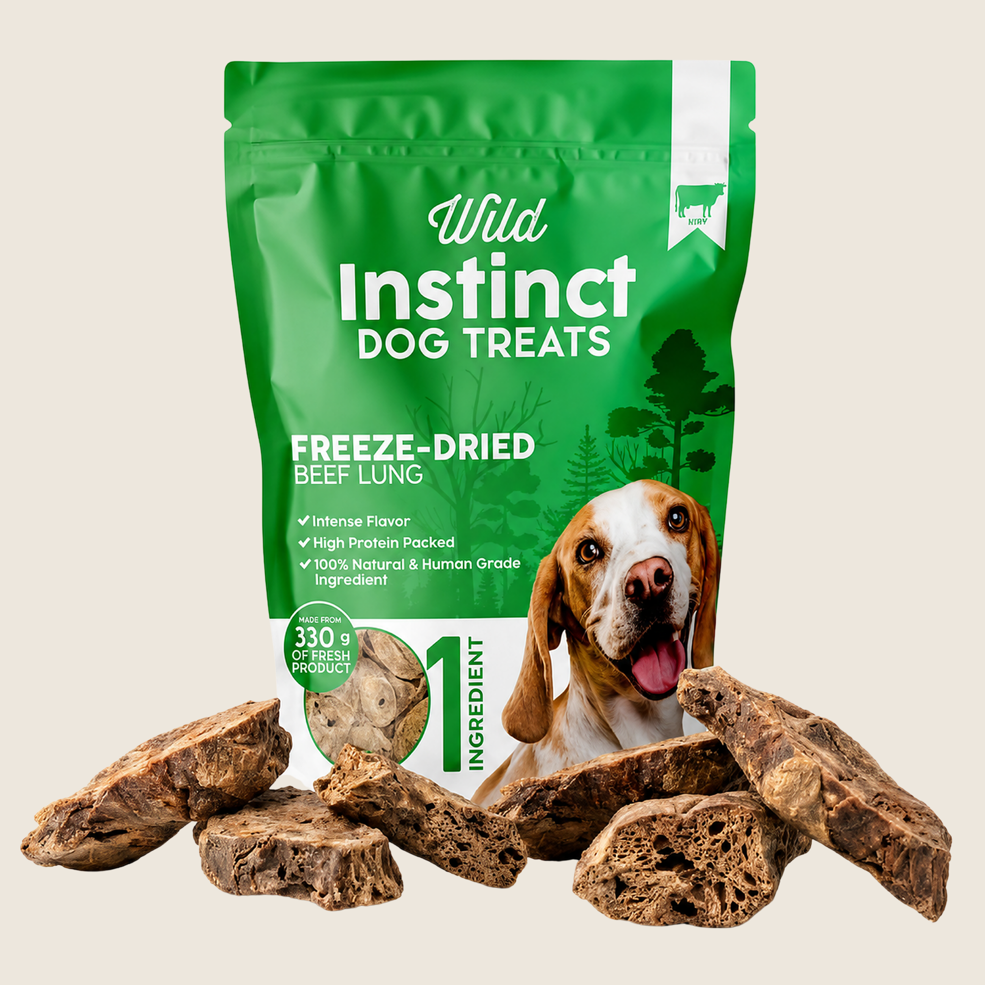 Freeze-Dried Beef Lung Dog Treats