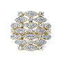 Anillo de cóctel calado geométrico apilado con diamantes de 1 ct. p.t. en oro amarillo de 14K, foto 1