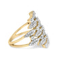Anillo de cóctel calado geométrico apilado con diamantes de 1 ct. p.t. en oro amarillo de 14K, foto 2