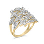 Anillo de cóctel calado geométrico apilado con diamantes de 1 ct. p.t. en oro amarillo de 14K, foto 4