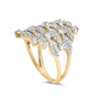 Anillo de cóctel calado geométrico apilado con diamantes de 1 ct. p.t. en oro amarillo de 14K, foto 5