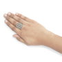 Anillo de cóctel calado geométrico apilado con diamantes de 1 ct. p.t. en oro amarillo de 14K, foto 3