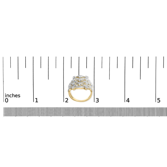 Anillo de cóctel calado geométrico apilado con diamantes de 1 ct. p.t. en oro amarillo de 14K, foto 7