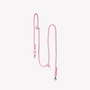 Pink hands-free braided leash at full length