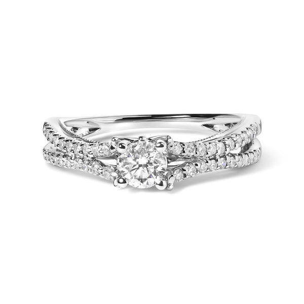 5/8 Ct. T.W. Diamond Split Shank Engagement Ring in 14K White Gold, photo 1