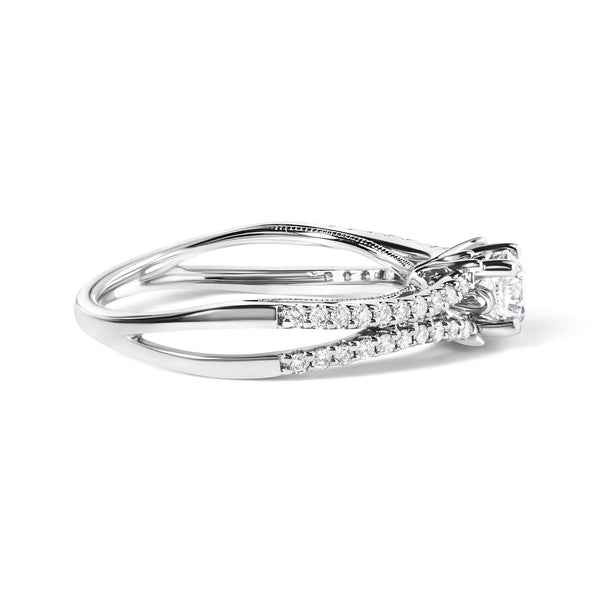 5/8 Ct. T.W. Diamond Split Shank Engagement Ring in 14K White Gold, photo 2