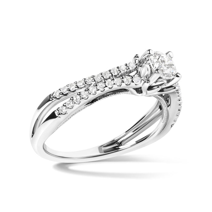 5/8 Ct. T.W. Diamond Split Shank Engagement Ring in 14K White Gold, photo 4