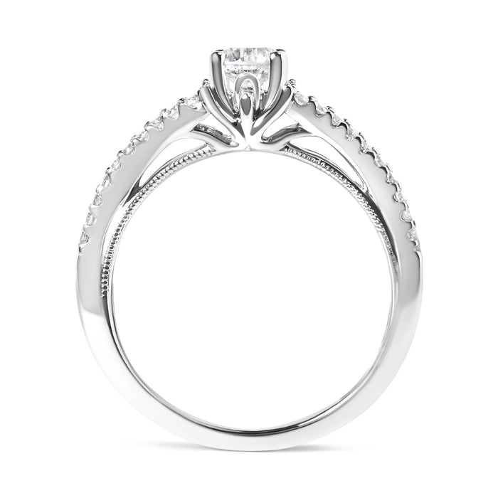5/8 Ct. T.W. Diamond Split Shank Engagement Ring in 14K White Gold, photo 6