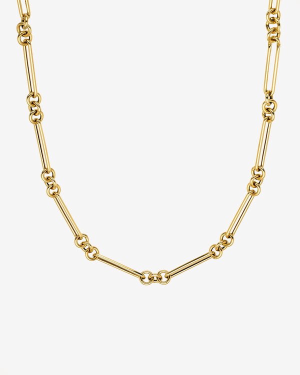 Collar de cadena Paper Clip alargada en oro de 14K, foto 1