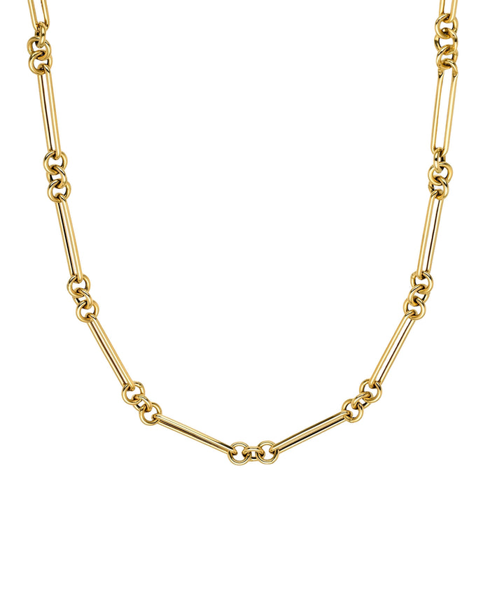 14K Gold Elongated Paper Clip Chain Necklace, photo 1