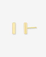 Aretes de botón de barra en oro de 14K