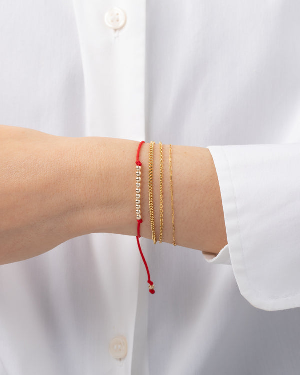 14K Gold Bead Row Fortune Bracelet, photo 2