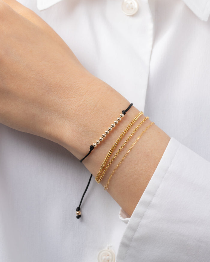 Pulsera Fortune de hilera de cuentas en oro de 14K, foto 6