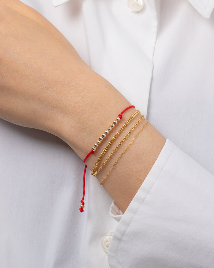 Pulsera Fortune de hilera de cuentas en oro de 14K, foto 7