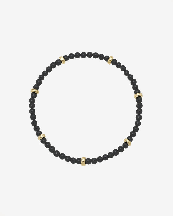 14K Gold Black Onyx Segment Bead Bracelet, photo 1