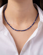 Collar segmentado de cuentas de lapislázuli azul en oro de 14K, foto 3