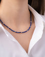 Collar segmentado de cuentas de lapislázuli azul en oro de 14K, foto 4